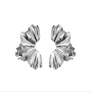 NEW Silver Tone Oversized Statement Earrings